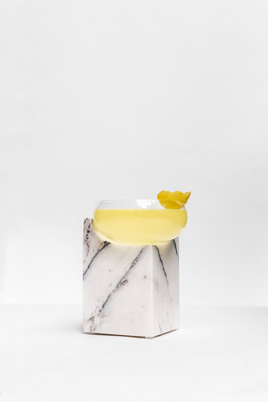 CLIFFHANGER COCKTAIL GLASS - WHITE MARBLE