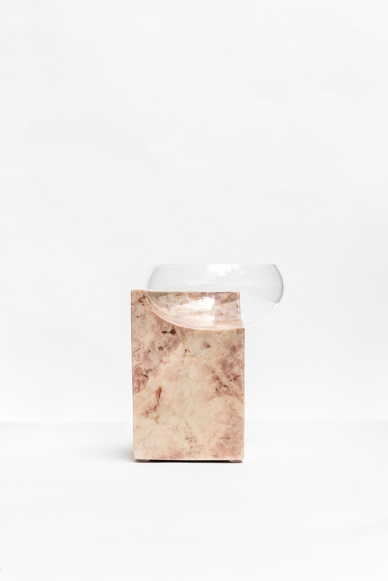 CLIFFHANGER COCKTAIL GLASS - PINK MARBLE