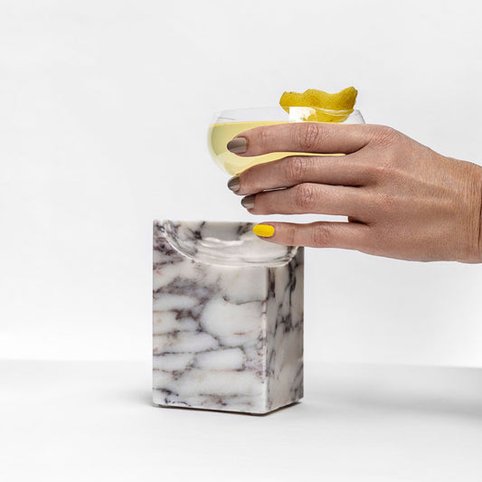 CLIFFHANGER COCKTAIL GLASS - CALACATTA VIOLA MARBLE