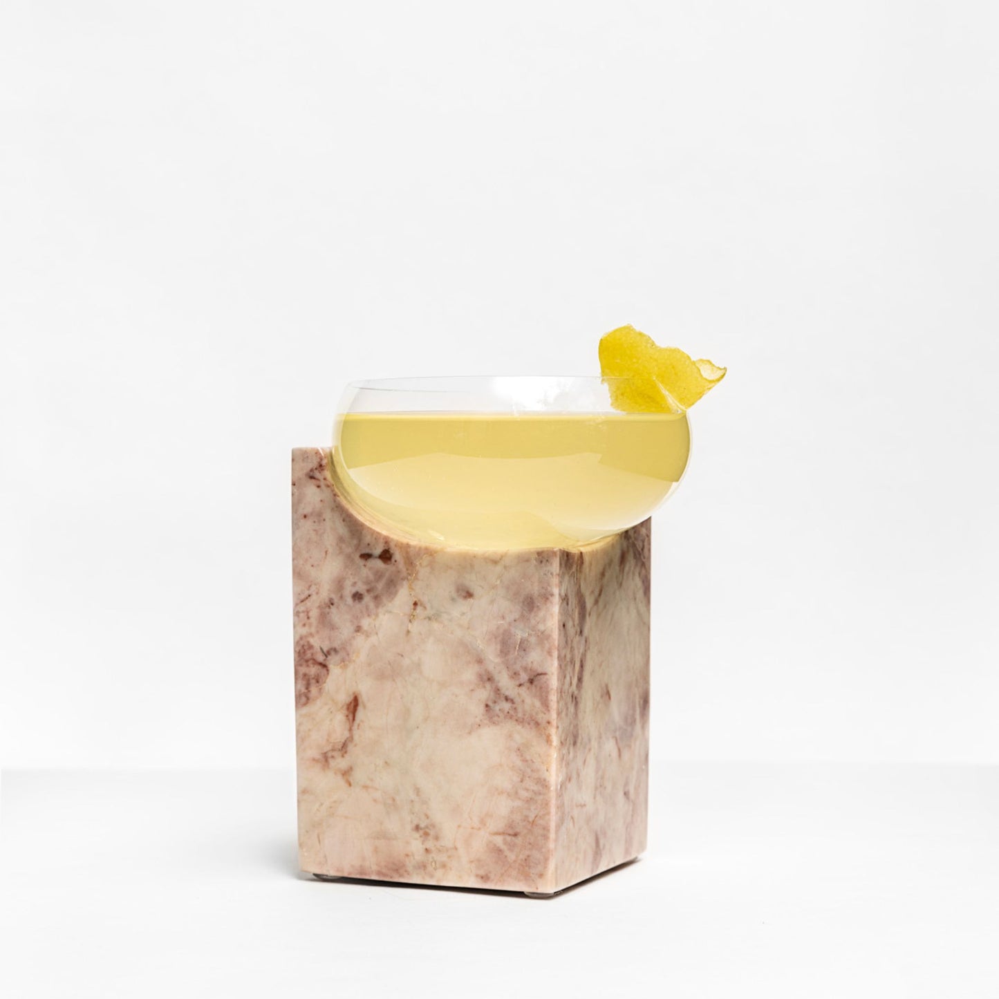 CLIFFHANGER COCKTAIL GLASS - PINK MARBLE