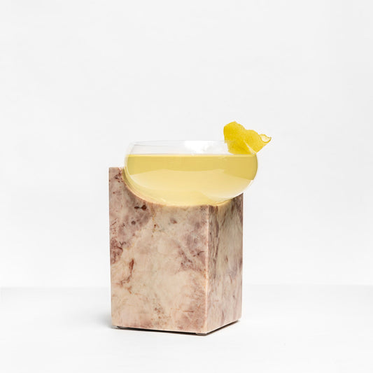 CLIFFHANGER COCKTAIL GLASS - PINK MARBLE