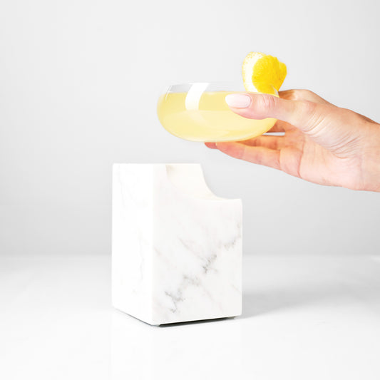CLIFFHANGER COCKTAIL GLASS - CALACATTA CARRARA