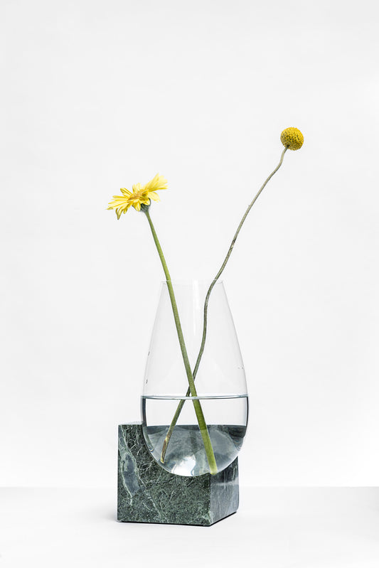 CLIFFHANGER VASE - GREEN MARBLE