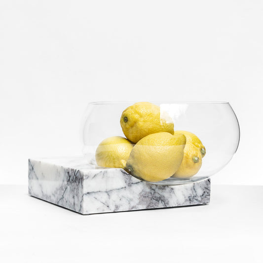 CLIFFHANGER BOWL - WHITE MARBLE