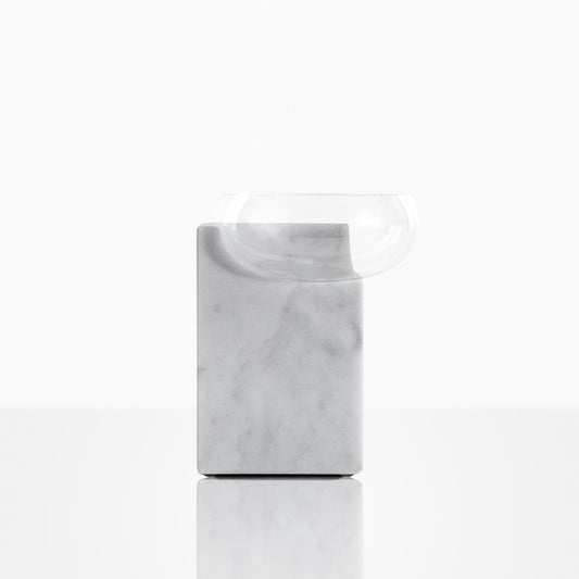 CLIFFHANGER COCKTAIL GLASS - WHITE CARRARA