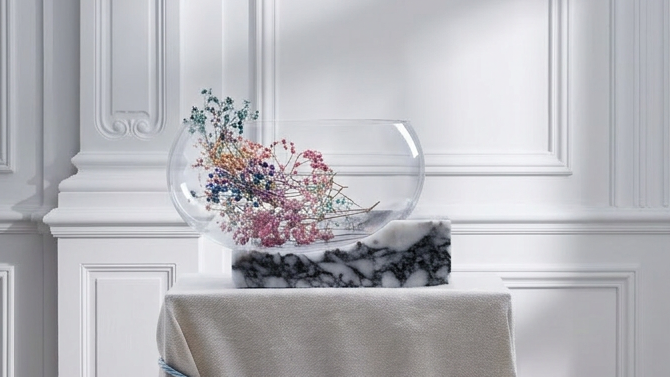 CLIFFHANGER BOWL - CALACATTA VIOLA MARBLE